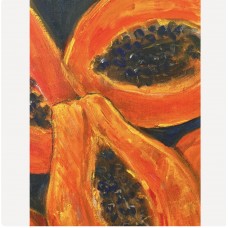 Juicy Papaya Fruits — Original Oil Painting